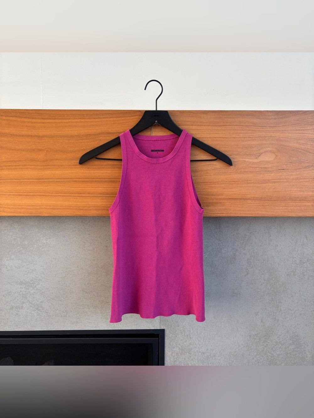 Monrow Supimaluxe Rib High Neck Tank, Size S